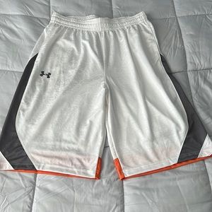Under armour white basketball shorts